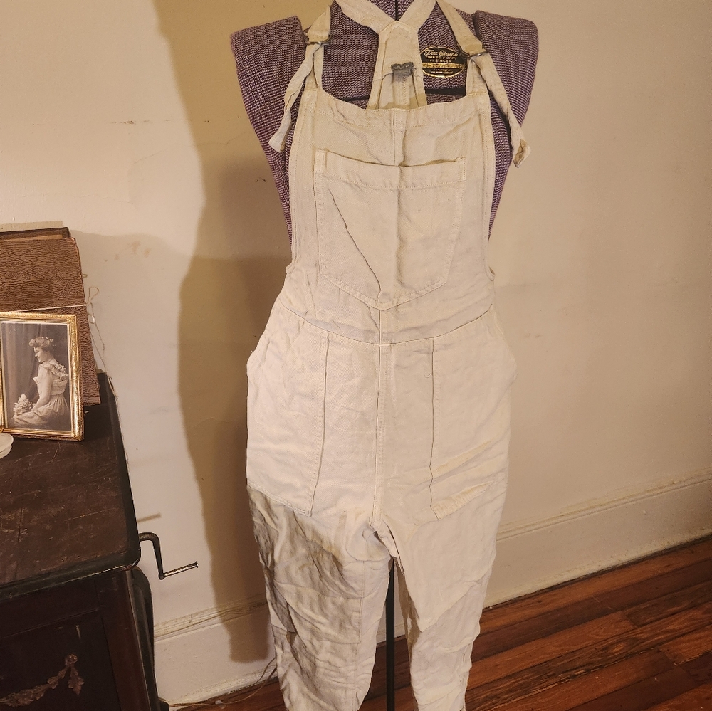 White Cotton Aerie Overalls